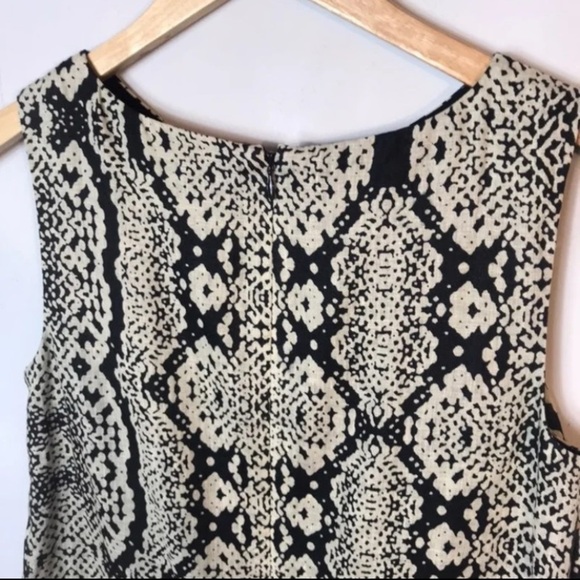 LOFT Linen Drop Waist Dress Animal Print - Picture 5 of 8